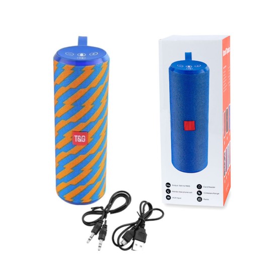 T&G BLUETOOTH SPEAKER TG126 FM/TF/AUX/U DISK/HAND-FREE CALLS ORANGE BLUE